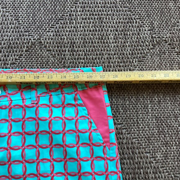 Haley & the Hound Teal and Coral-Red Print Shorts - sz 8 - NWT - Picture 4 of 8